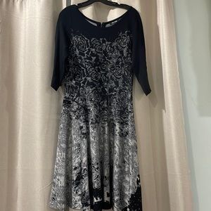 Nic-+zoe Dress Midi blackand grey